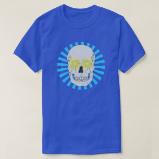 MODERN BLUE SKULL AND BLUE SUNBURST T-Shirt