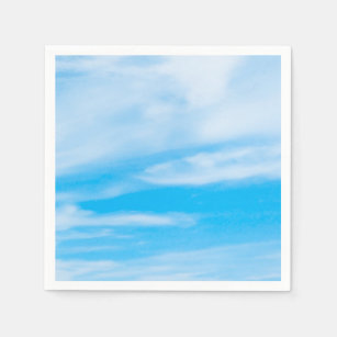 Modern Blue Sky White Clouds Template Elegant Napkin