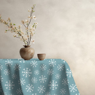 Modern Blue Snowflake Tablecloth