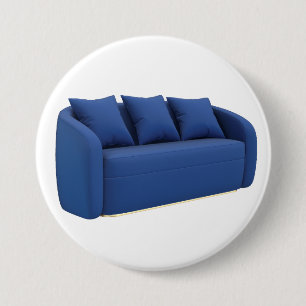 Modern blue sofa 3 inch round button