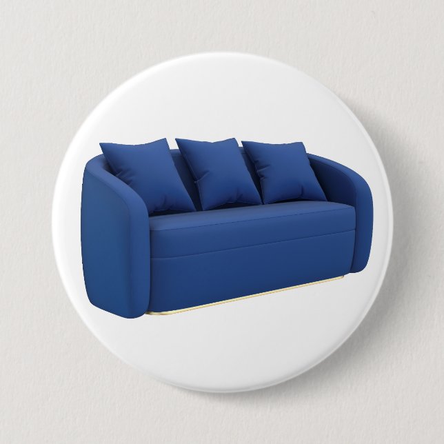 Modern blue sofa  3 inch round button (Front)
