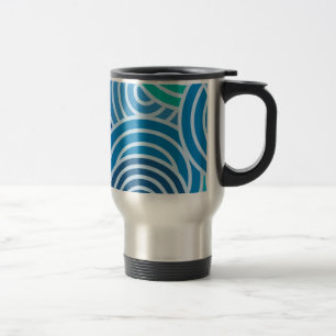 Modern Blue Spiral Pattern Travel Mug