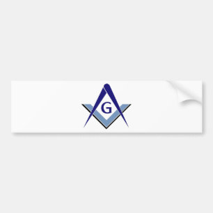 Modern Blue Square & Compasses Bumper Sticker