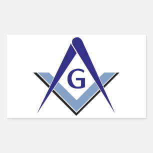 Modern Blue Square & Compasses Sticker