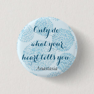 Modern Blue Stain 1 Inch Round Button