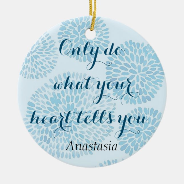 Modern Blue Stain Ceramic Ornament (Front)