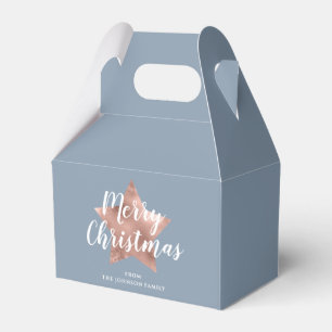 Modern Blue Star Christmas Favor Box