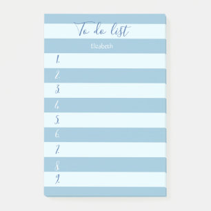 Modern  Blue Striped,Numbered ,To Do List Post-it Notes