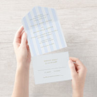 Modern Blue Stripes Elegant Wedding