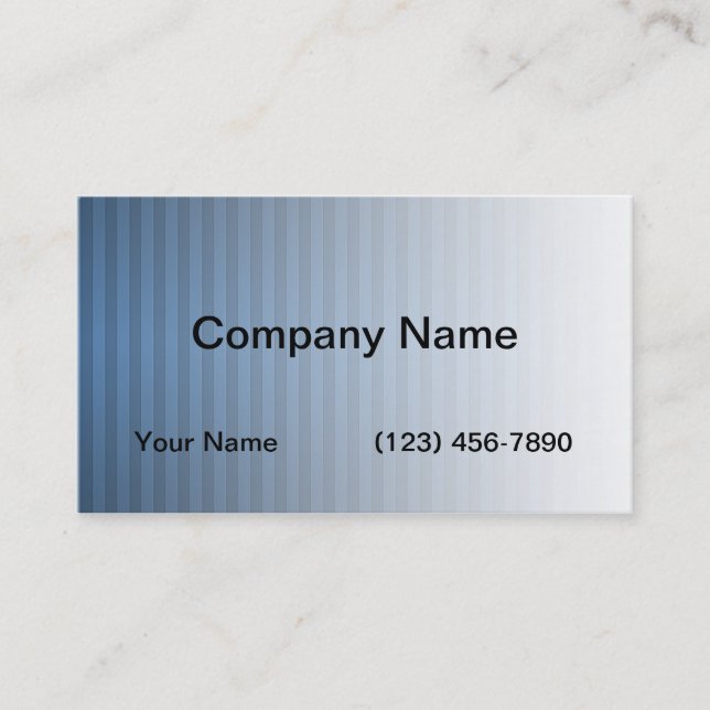 Modern Blue stripes fade Business Card (Front)