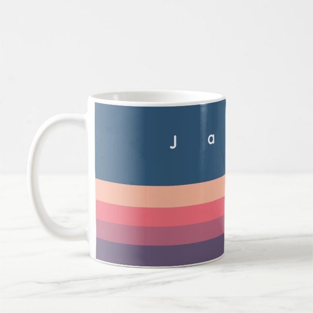 Modern Blue Stripes Mug  (Left)