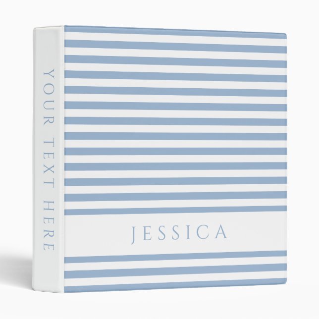 Modern Blue Stripes Typography Binder (Front/Spine)