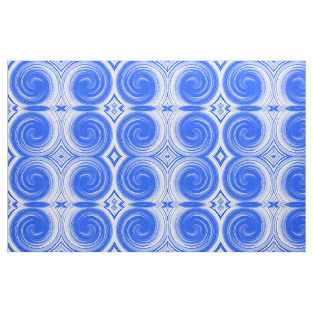 Modern Blue Swirl Abstract Art #2 Fabric (Fat Quarter)