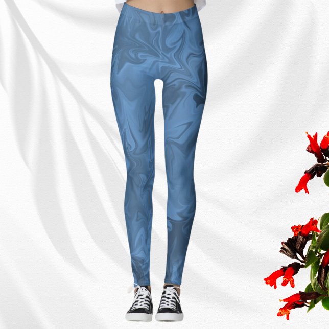 Modern Blue Swirl Leggings (Creator Uploaded)