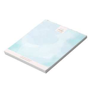 Modern Blue Teal Watercolor Notepad