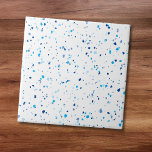 Modern Blue Terrazzo Pattern Ceramic Tile<br><div class="desc">This ceramic tile features a faux terrazzo pattern with tiny specks in blue shades on a white background. Customize it with your own colours by clicking on Edit design.</div>
