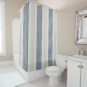 Modern Blue Ticking Stripe Linen Texture