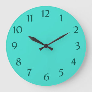 Modern blue Turquoise aesthetic  Large Clock