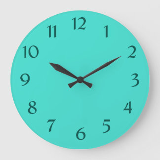 Modern blue Turquoise aesthetic  Large Clock