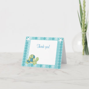 Modern Blue Turtle Bay Note Card Thank you note