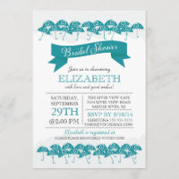 Modern Blue Umbrella Bridal Shower