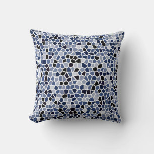 Modern Blue Unique Pattern Throw Pillow
