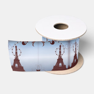 modern blue vintage french paris eiffel tower satin ribbon