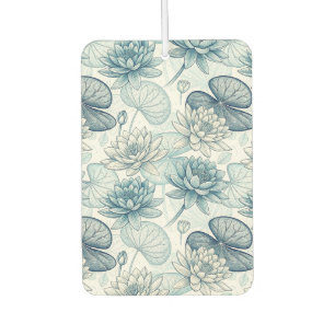 Modern Blue Water Lilies Monet Style Air Freshener