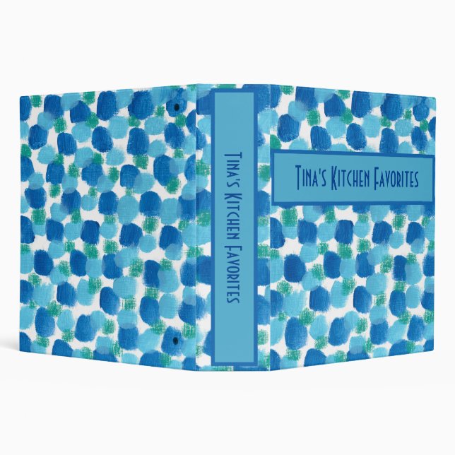 Modern Blue Watercolor Custom Recipe Binder (Background)