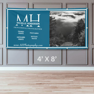 Modern Blue & White 1 Image Small Business Banner