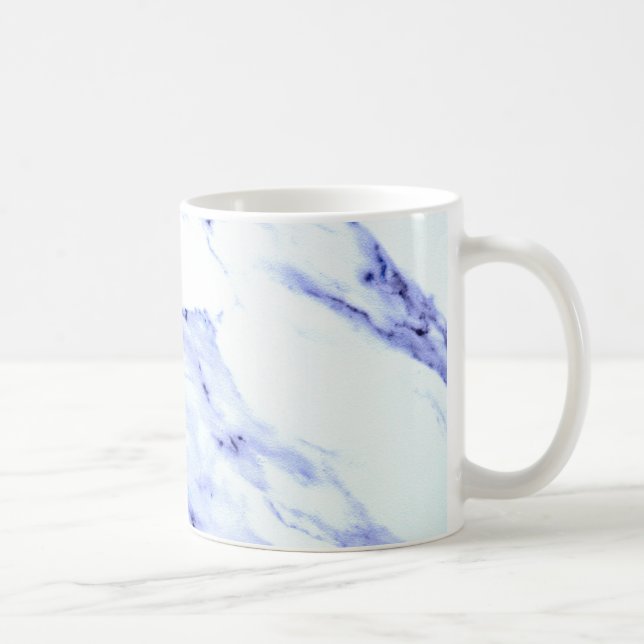 Modern blue white abstract marble pattern coffee mug (Right)