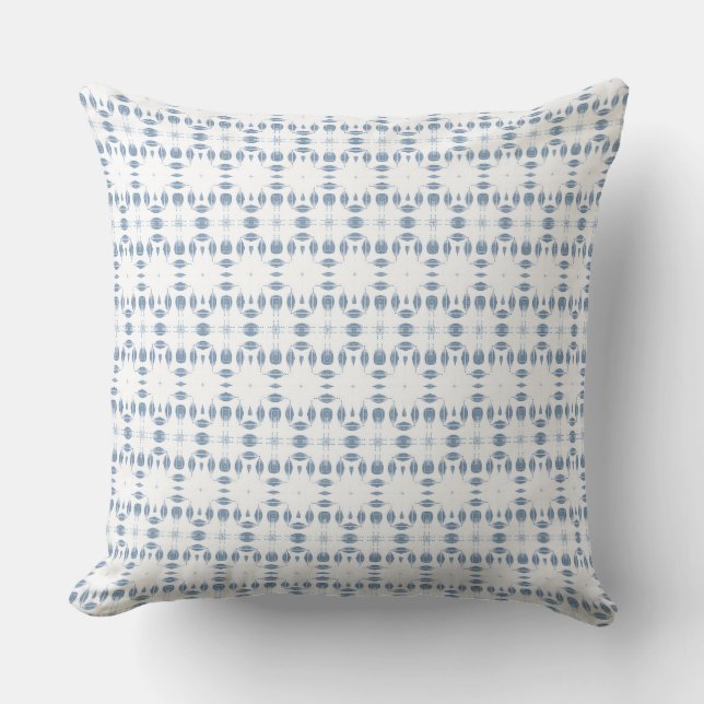 Modern Blue & White Coastal Throw Pillow (Front)