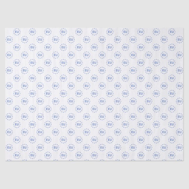 Modern Blue White European Union Stars EU Logo Tissue Paper (Front)