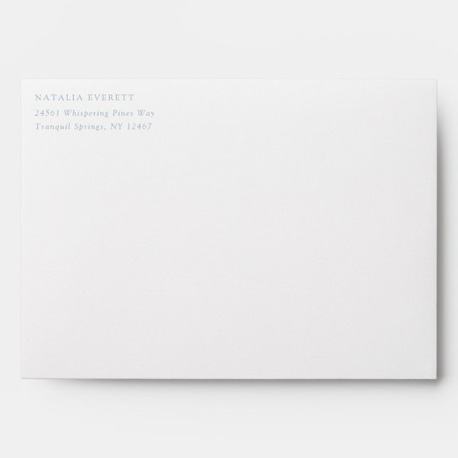 Modern Blue & White French Roses Wedding Envelope (Front)