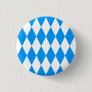 Modern Blue White Fresh Bavaria Pattern 1 Inch Round Button