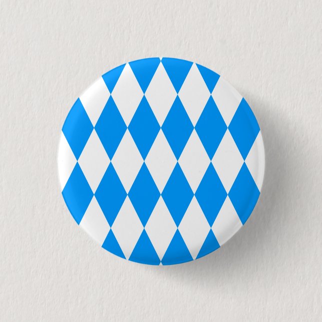 Modern Blue White Fresh Bavaria Pattern 1 Inch Round Button (Front)
