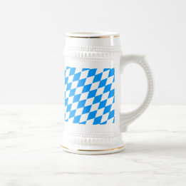Modern Blue White Fresh Bavaria Pattern Beer Stein