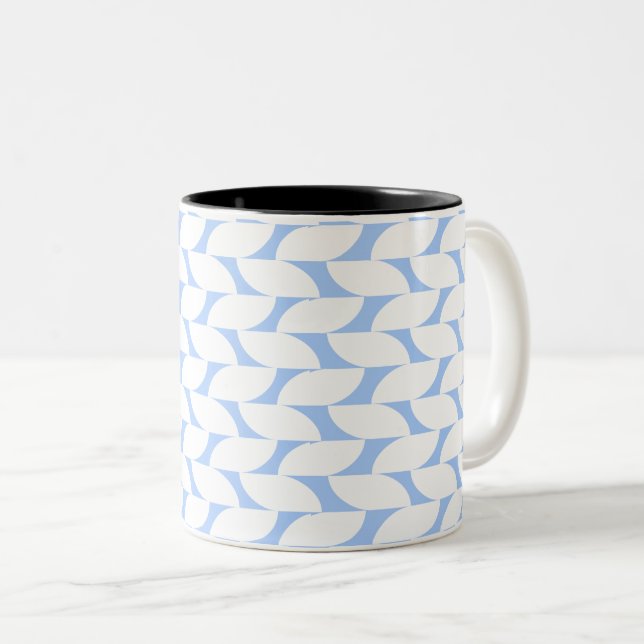 Modern Blue & White Geometric Coffee Mug (Front Right)