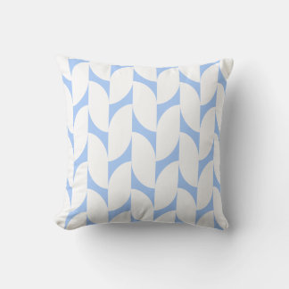 Modern Blue & White Geometric Throw Pillow
