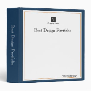 Modern Blue White Gold with Business Logo Binder