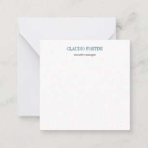Modern Blue White Professional Plain Minimalist Card
