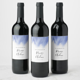 Modern Blue Wine Label