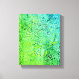 Modern Blue Yellow Green Trendy Abstract Art Canvas Print