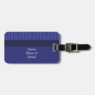 Modern Blue Zebra Pattern Luggage Tag