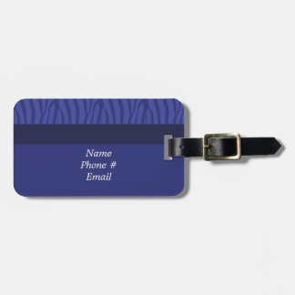 Modern Blue Zebra Pattern Luggage Tag