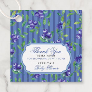Modern Blueberries Berry Sweet Baby Shower Favour Tags