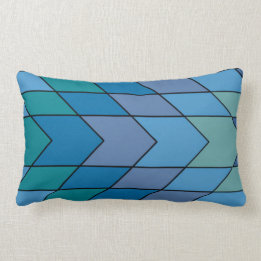Modern Blues, and purple chevron pattern Lumbar Pillow