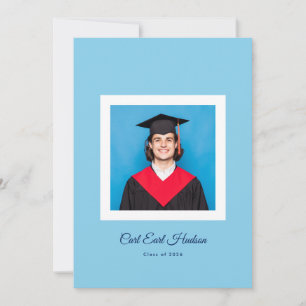 Modern Blues & White High School Photo Grad Announcement