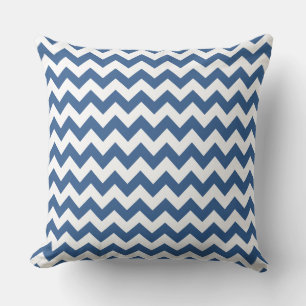 Modern BlueStriped Chevron Pattern Throw Pillow