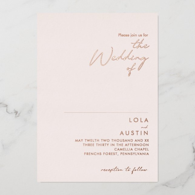 Modern | Blush And Rose Gold The Wedding Of Real (Front)